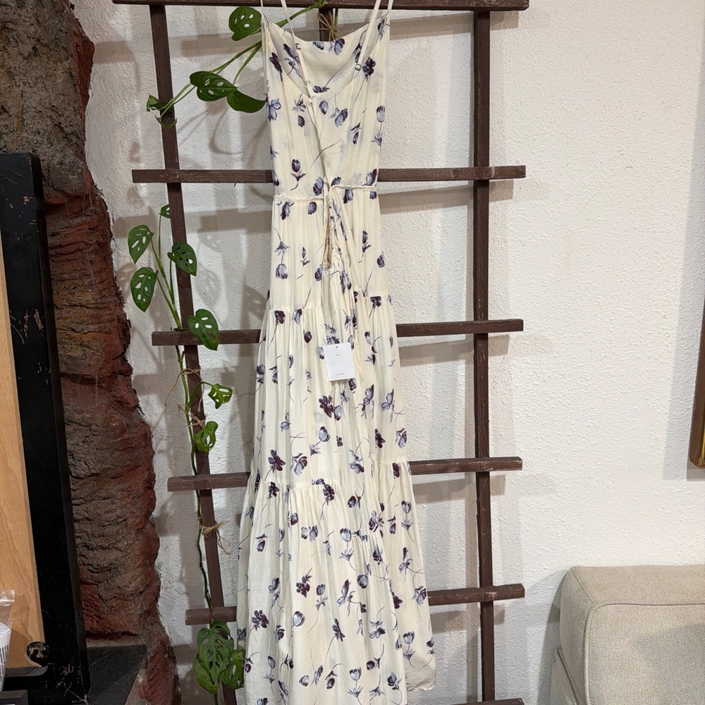 NWT Urban Outfitters Cream and Purple Floral Maxi Dress